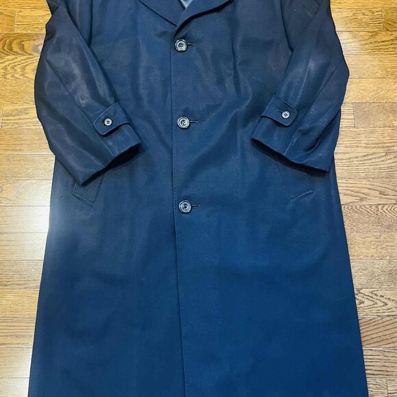 🧥 Aquascutum Men’s Navy Blue Long Coat 🧥 - Picture 3 of 9